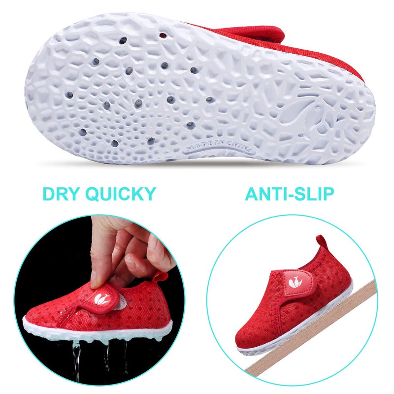 FEETCITY Water Shoes Beach Swim Shoes Quick-Dry Aqua Socks for Baby Boys and Girls Surf Yoga Red 2.5-3 Years Toddler - Image 2